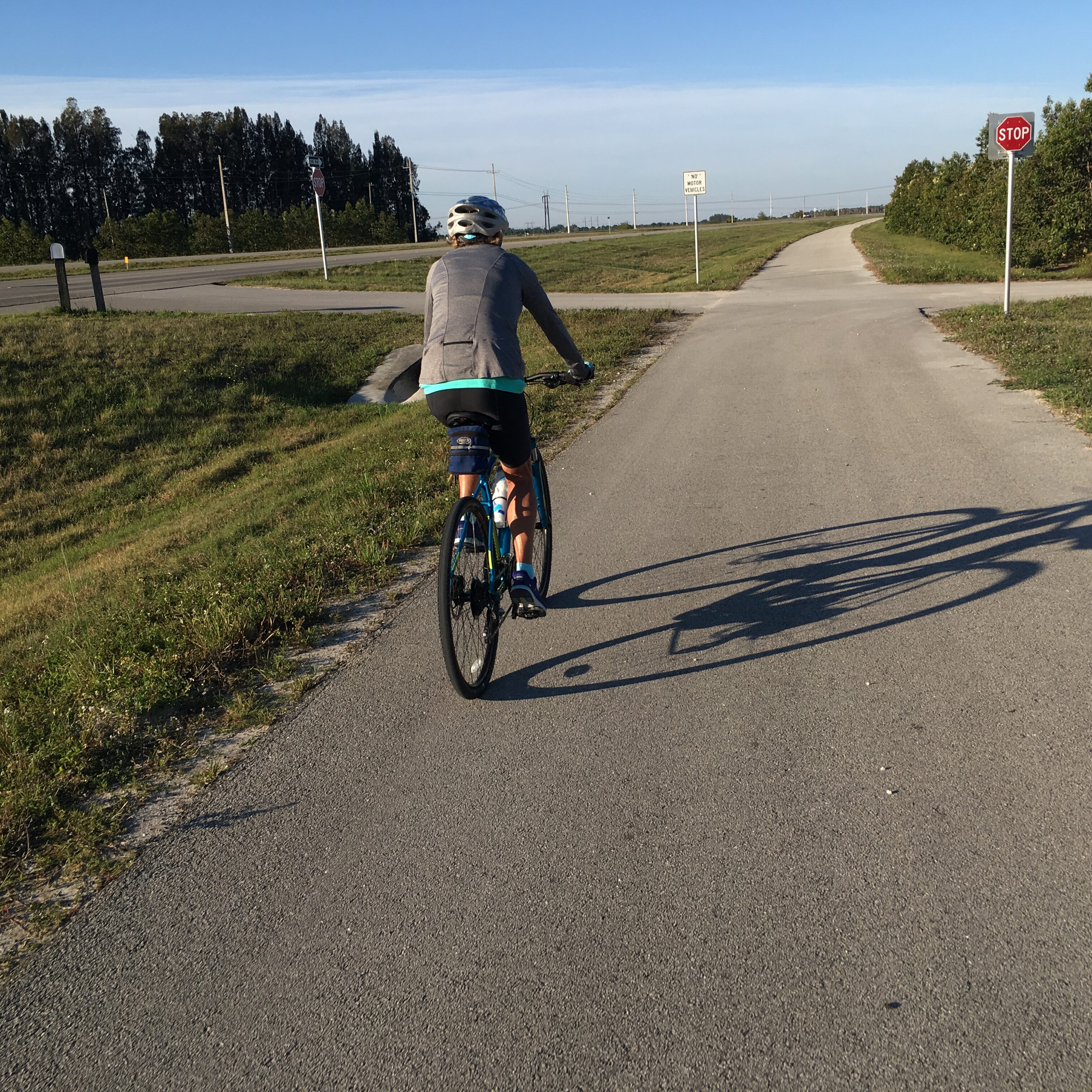 4--Bicyclists share the Cowboy Trail with horses and riders